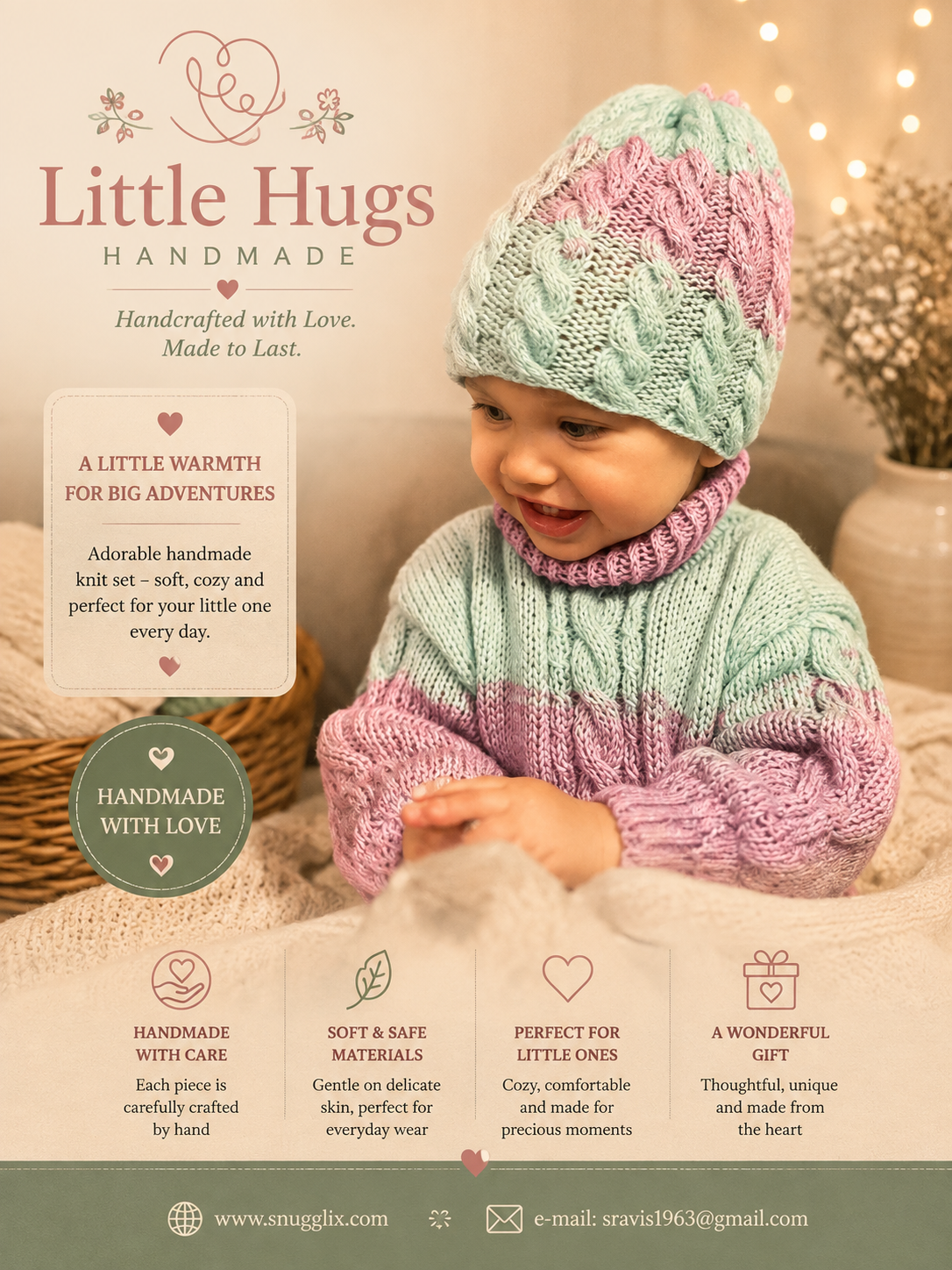 Knitted Cardigan with Hat