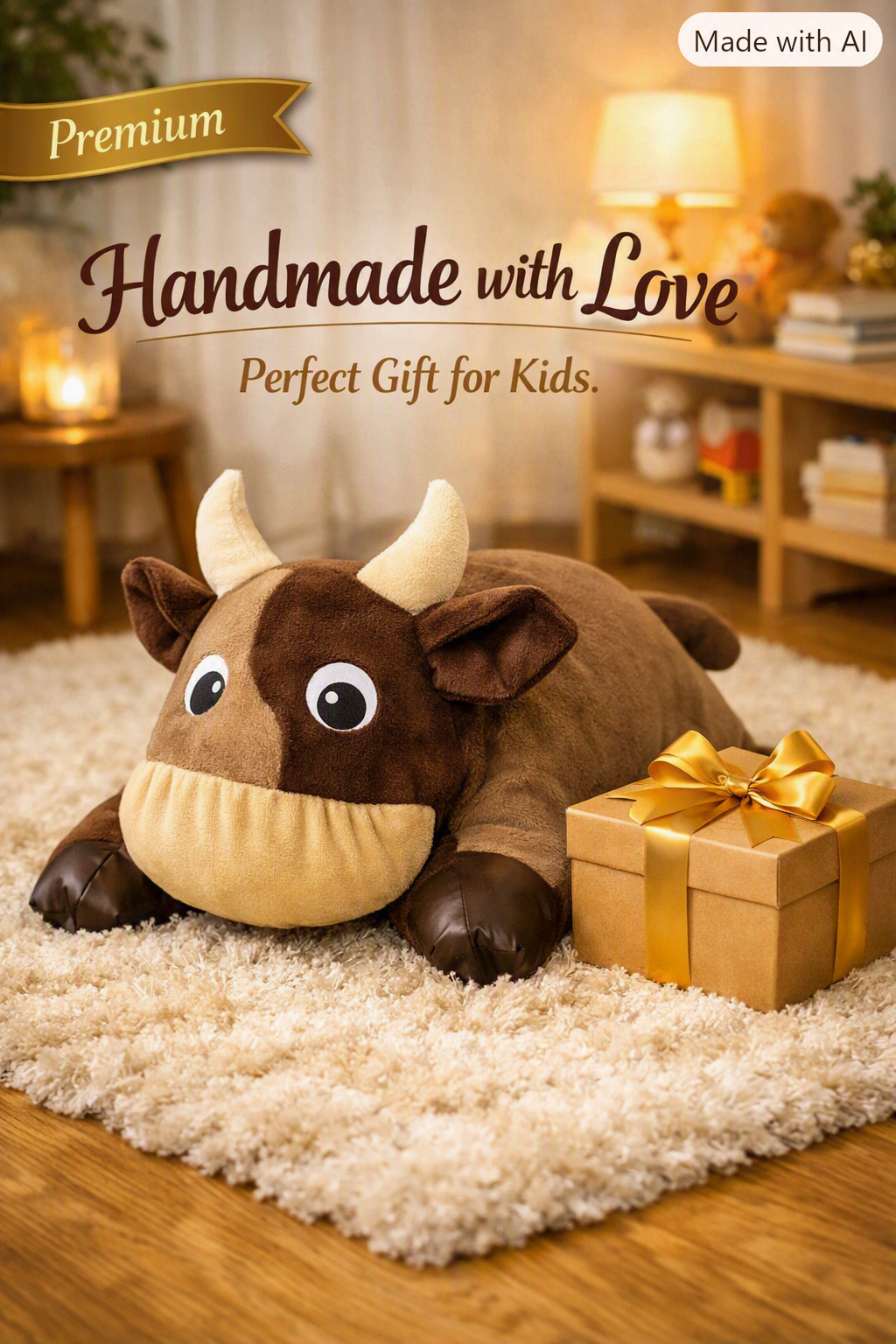 Little Hugs Handmade — Handmade Pillow Toy (Bull Design)